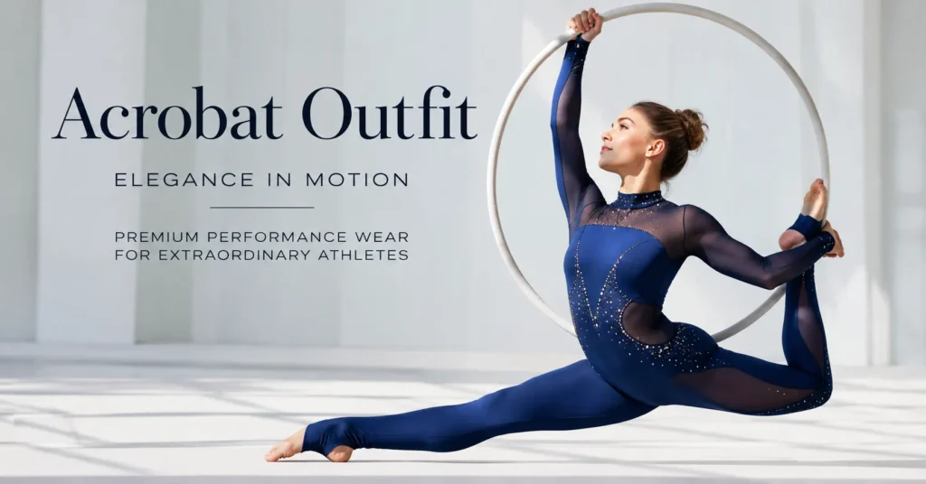 Acrobat outfit featuring a full-coverage performance unitard with elegant stage-ready details.