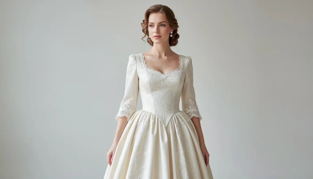Bridgerton Party Outfit Ideas: 25+ Regency Looks to Steal the Show 4 Bridgerton party outfit ideas featuring a classic empire waist gown.