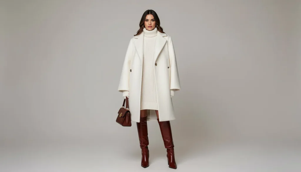 Après Ski Party Outfit Ideas: 30+ Cozy, Stylish Looks for the Lodge and Beyond 5 Glamorous après ski party outfit ideas with a wool coat, knit dress, and stylish winter boots.