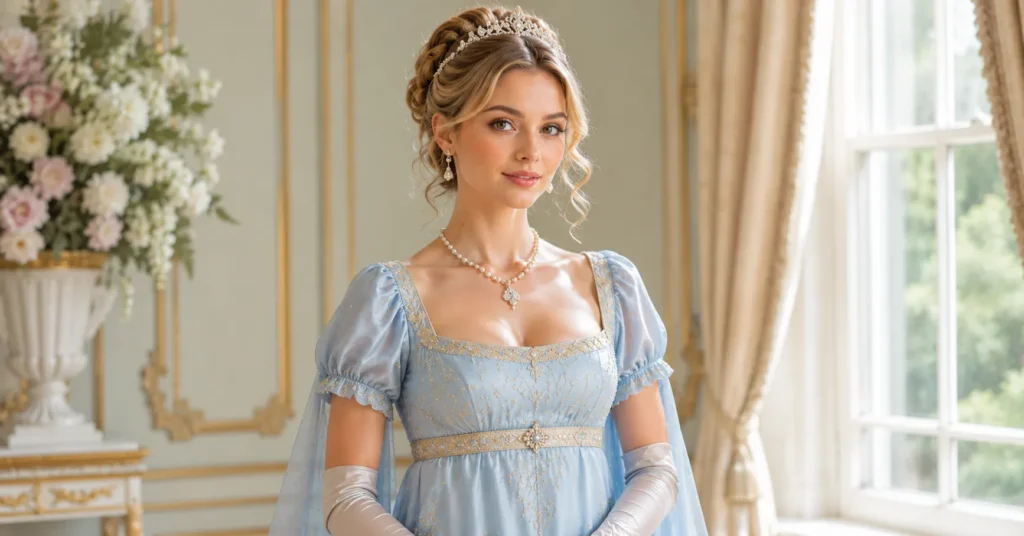 Bridgerton Party Outfit Ideas: 25+ Regency Looks to Steal the Show 5 Bridgerton party outfit ideas inspired by Daphne Bridgerton's elegant style.