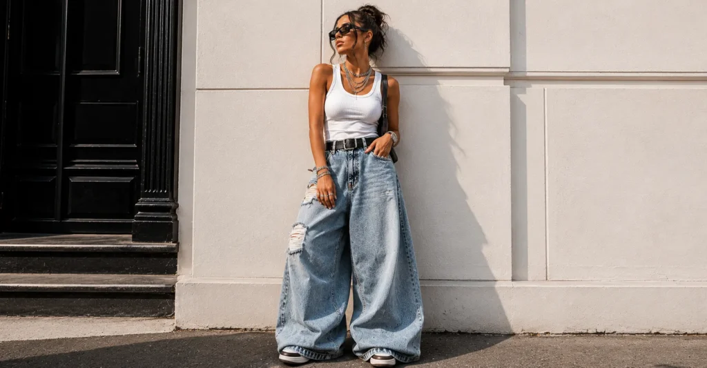 The Complete Guide to Styling a Bold Doechii Outfit for Women 5 Doechii outfit for women featuring oversized proportions and fitted basics