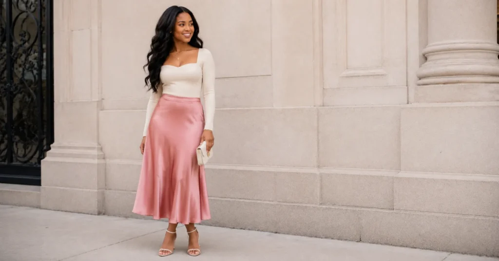 Girly Outfits Black Women Will Love: A Complete Feminine Style Guide 8 Girly outfits black women can wear casually with lavender cardigan, jeans, sneakers, and pastel accessories.