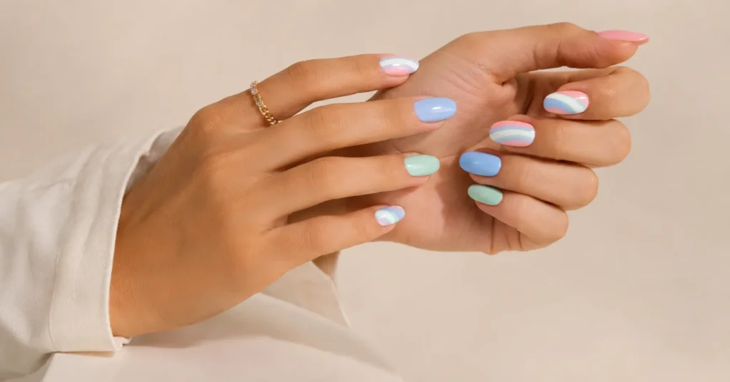 Pride Nails Designs: 30+ Bold Ideas, Colors, and Techniques to Celebrate in Style 9 Pride nails designs featuring pastel colorful nail art and elegant modern manicure inspiration.