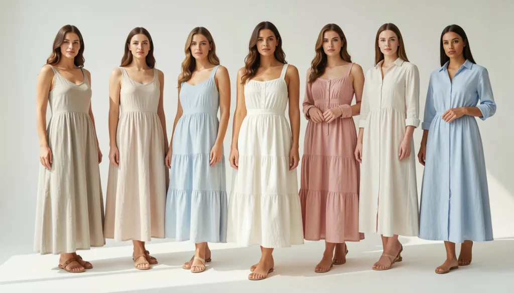 Casual modest outfit ideas for summer with a midi skirt and lightweight blouse.
