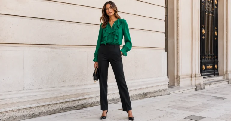 ruffle front blouse trend