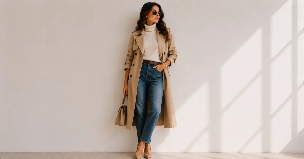 Jacket Outfit Ideas: The Complete Styling Guide for Every Season 8 Jacket Outfit Ideas with trench coat and jeans