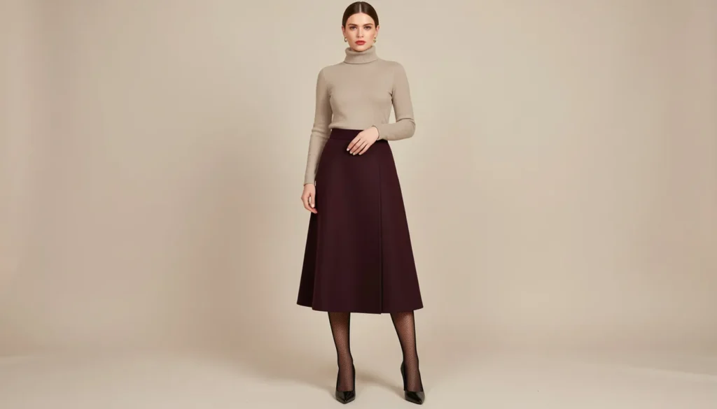 Fishnet outfits paired with midi skirts and sophisticated accessories