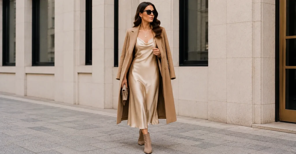 Car coat for women outfit ideas featuring an elegant evening outfit.