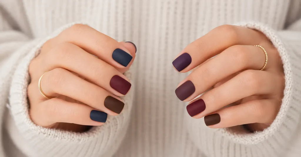dark winter nail colours