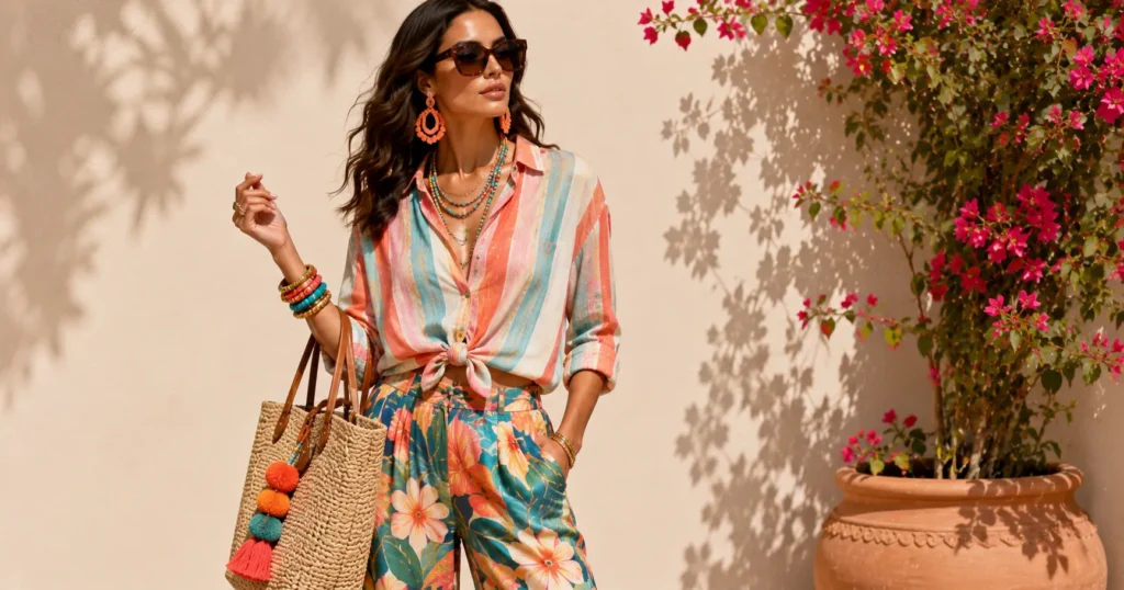 The Ultimate Guide to Summer Maximalist Outfits (2026) 6 Summer maximalist outfits highlighting oversized accessories and layered jewelry.