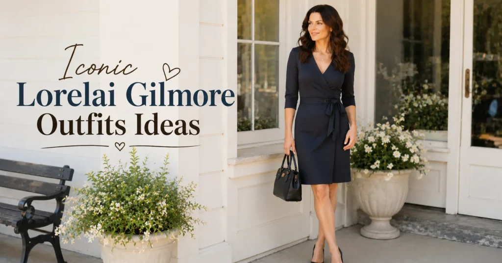 Iconic Lorelai Gilmore Outfits Ideas featuring timeless wrap dress styling