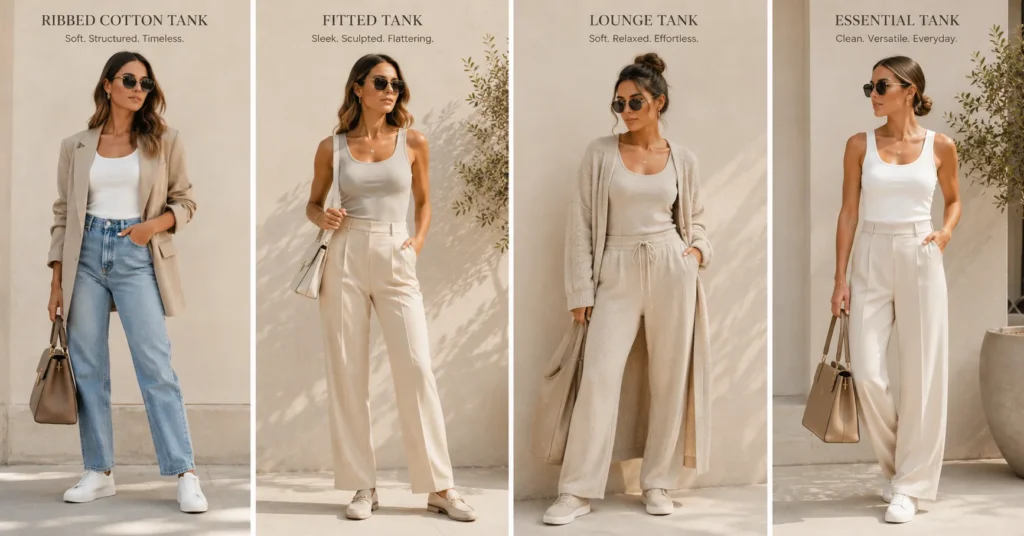 SKIMS Tank Top comparison featuring popular tank styles