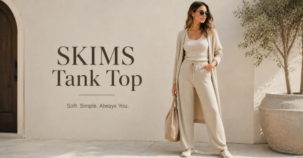 SKIMS Tank Top styled as a cozy soft lounge outfit