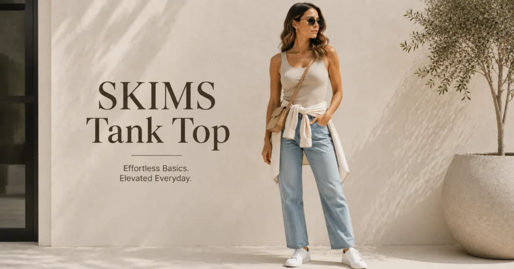SKIMS Tank Top styled for a casual weekend outfit