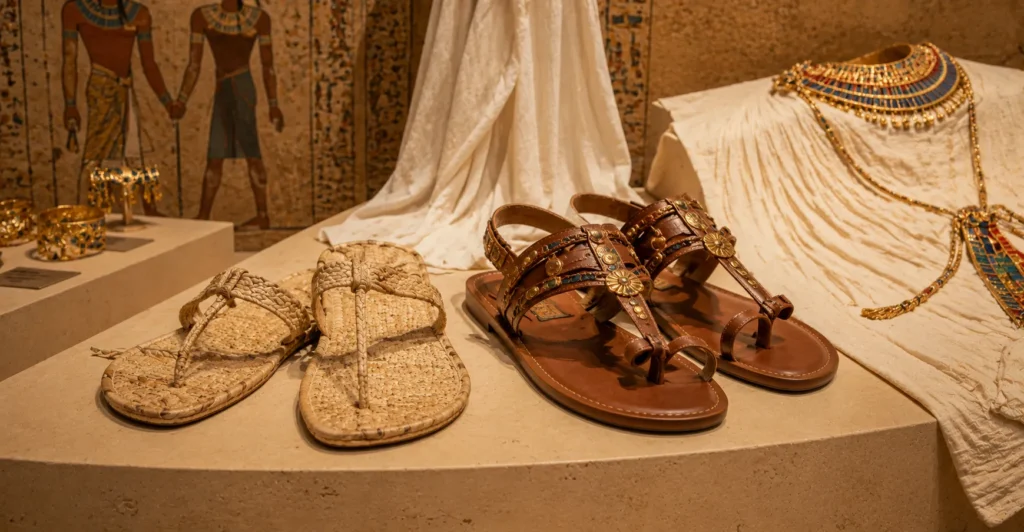 Ancient Egypt Clothing and Fashion: Garments, Status, and Style Along the Nile 10 Ancient Egypt Clothing and Fashion featuring traditional Egyptian sandals and footwear.