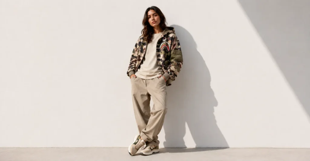 BAPE Outfit: The Ultimate Guide to Building an Iconic Streetwear Look 11 BAPE Outfit inspired by limited-edition streetwear collaborations with camo details and retro sneakers