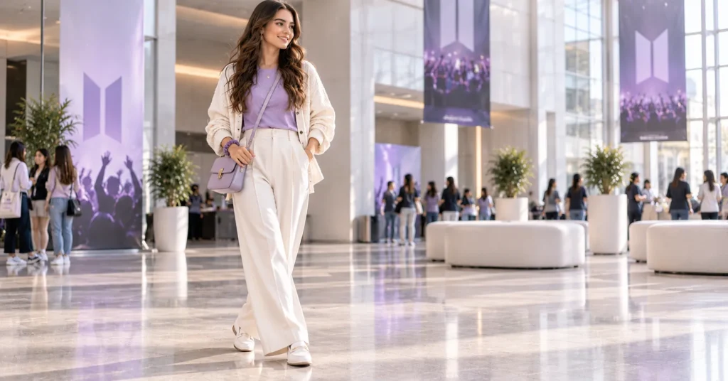 Korean-inspired indoor theater and fan meetup outfit BTS Concert Outfit Ideas