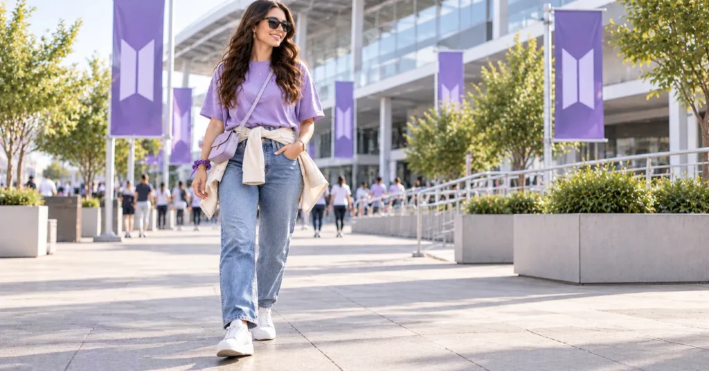 Comfortable broken-in sneakers for concert nights BTS Concert Outfit Ideas