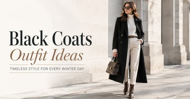 Black Coats Outfit Ideas featuring a timeless black wool coat styled for elegant winter fashion