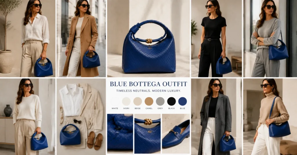 The Ultimate Blue Bottega Outfit Guide: Bold Ways to Wear Signature Color 10 Blue Bottega Outfit with neutral color pairings for elegant luxury fashion styling