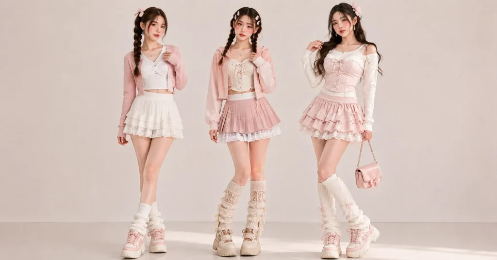 Douyin Dress to Impress outfit ideas for beginner, mid-level, and advanced players with different levels of layering and accessories.
