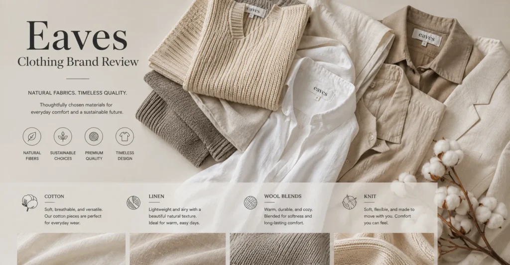 Eaves Clothing Brand Review featuring fabric quality and natural clothing materials