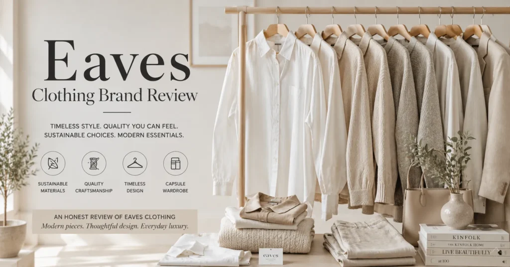 Eaves Clothing Brand Review showing timeless clothing pieces and modern everyday fashion