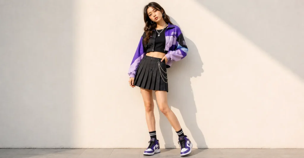 The Compelte Guide to BTS Concert Outfit Ideas That Survive a Full Show 6 BTS concert outfit ideas featuring subtle era-inspired K-pop fashion styling.