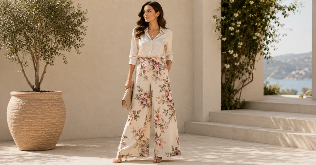 Floral and Printed Pants Styles: How to Wear Them With Confidence 14 Floral and Printed Pants Styles for elegant evening and special event outfits