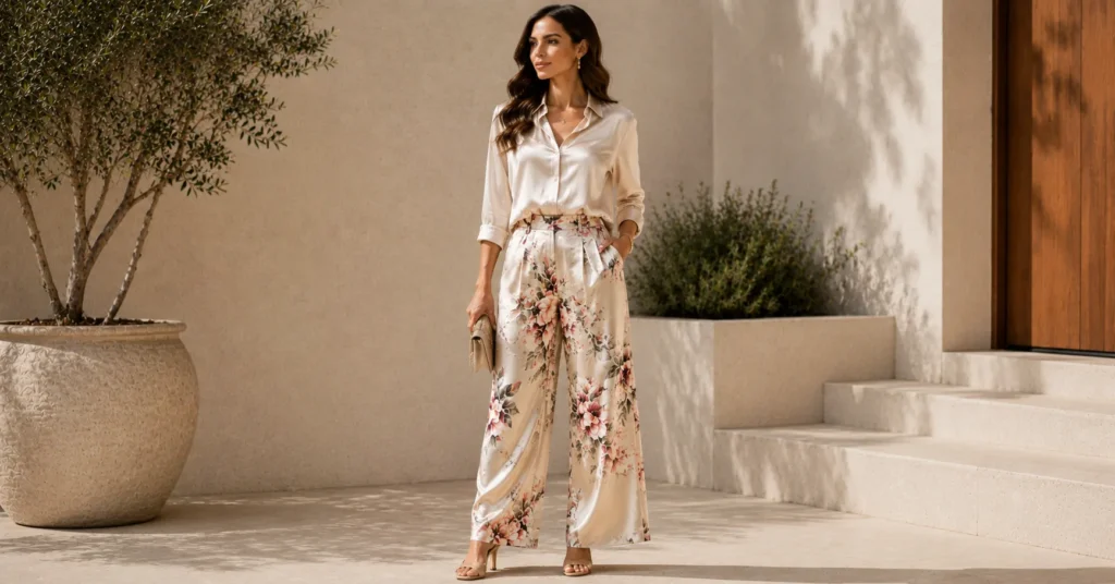 Floral and Printed Pants Styles: How to Wear Them With Confidence 16 Floral and Printed Pants Styles for special occasions and semi-formal fashion