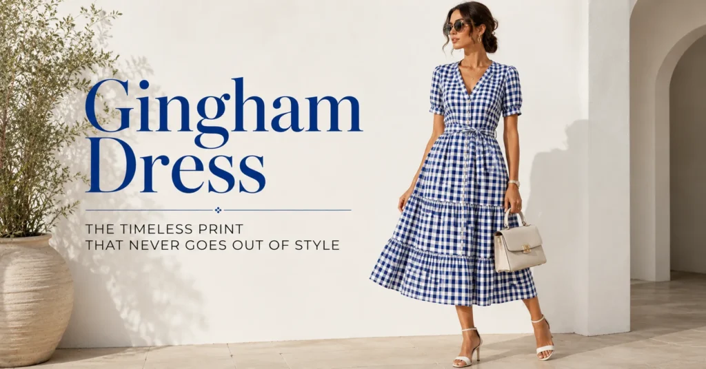 Gingham Dress: The Timeless Wardrobe Staple You'll Reach for Again and Again 3 Gingham Dress in a stylish midi silhouette for elegant everyday fashion
