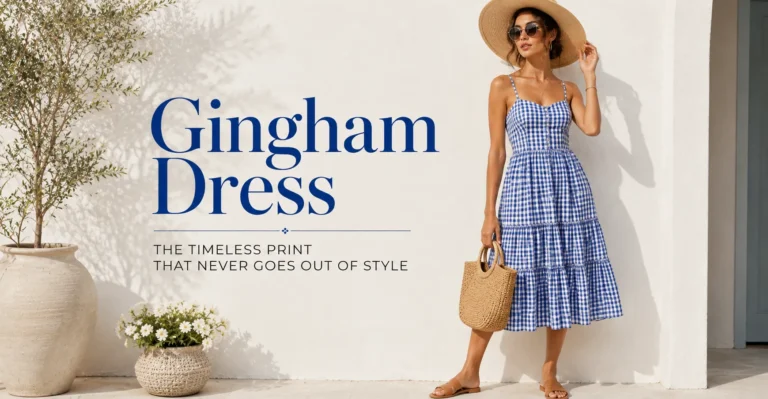 Gingham Dress styled as a breezy summer sundress with casual accessories.