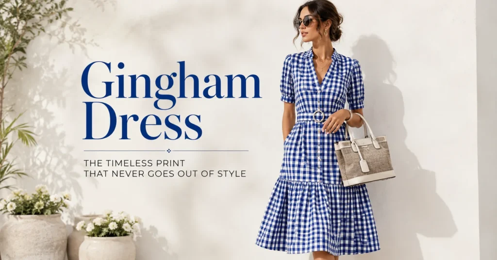 Gingham Dress: The Timeless Wardrobe Staple You'll Reach for Again and Again 2 Gingham Dress styled in a timeless editorial fashion outfit with classic checkered design.