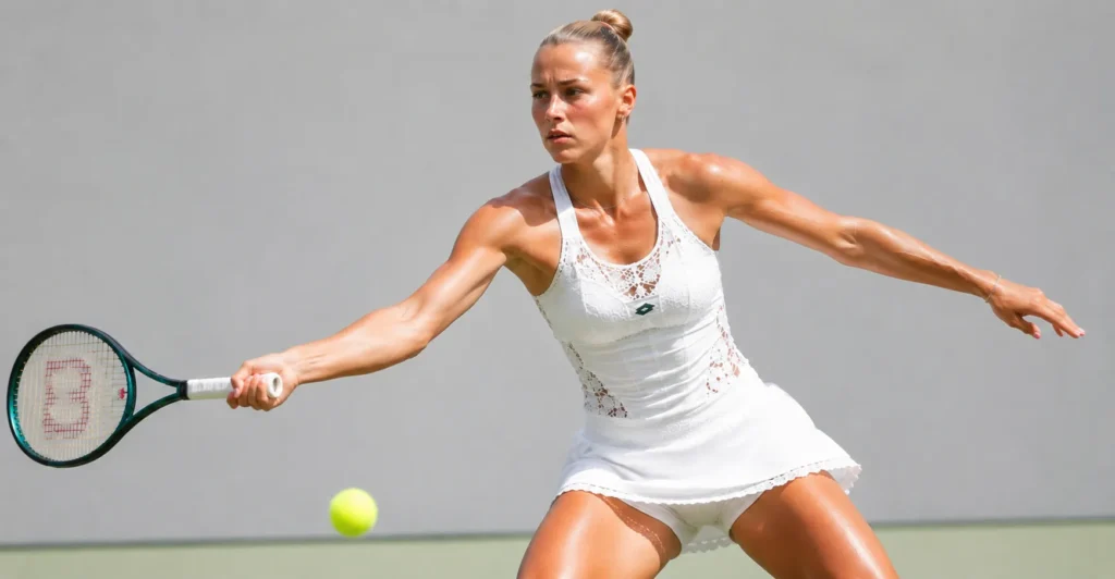 Marta Kostyuk Wimbledon Outfit showcasing