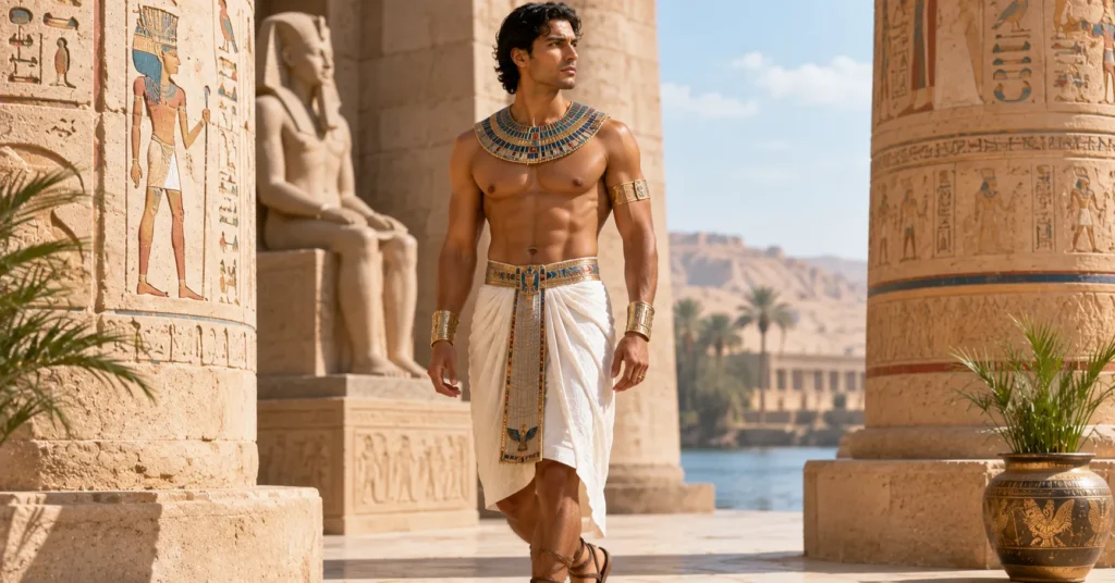 Ancient Egypt Clothing and Fashion: Garments, Status, and Style Along the Nile 4 Ancient Egypt Clothing and Fashion showing the traditional schenti garment worn by Egyptian men.