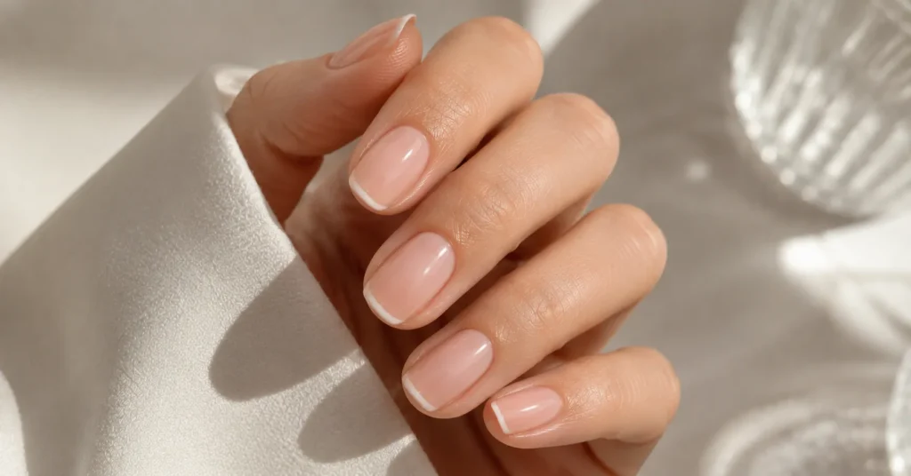 Minimal Nail Designs: Clean, Classy Nail Art That Never Goes Out of Style 6 Minimal Nail Designs featuring elegant micro French tip nails with a glossy natural finish
