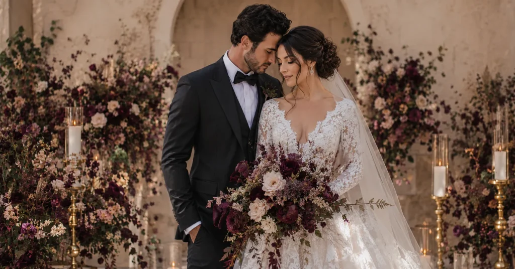 Moody Wedding Aesthetic: How to Create a Dark, Romantic Celebration 10 Moody Wedding Photography Tips featuring romantic couple portraits, cinematic lighting, and luxury wedding inspiration
