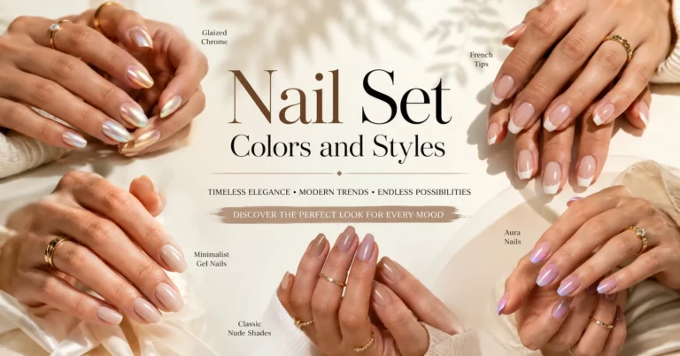 Nail Set Colors and Styles featuring modern manicure trends and elegant nail designs