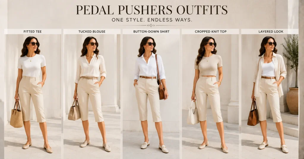 Pedal Pushers Outfits paired with stylish tops for versatile everyday fashion