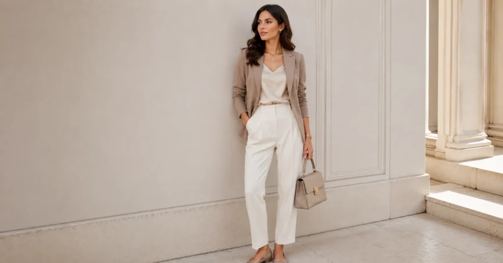 Libra Venus Outfits: How to Dress for Balance, Harmony, and Effortless Elegance 7 Professional office Libra Venus Outfits for elegant workwear.