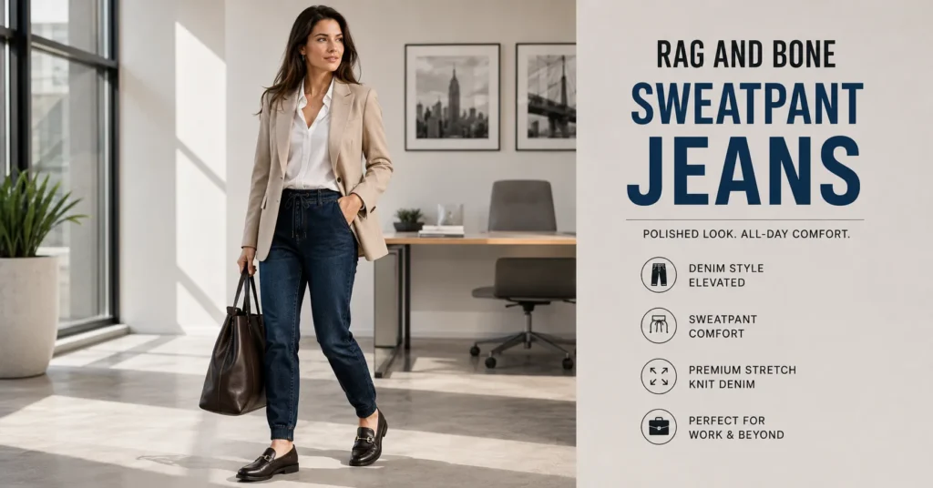 Rag and Bone Sweatpant Jeans: The Genius Hybrid That Redefines Everyday Denim 4 Rag and Bone Sweatpant Jeans styled for a smart casual office outfit for women