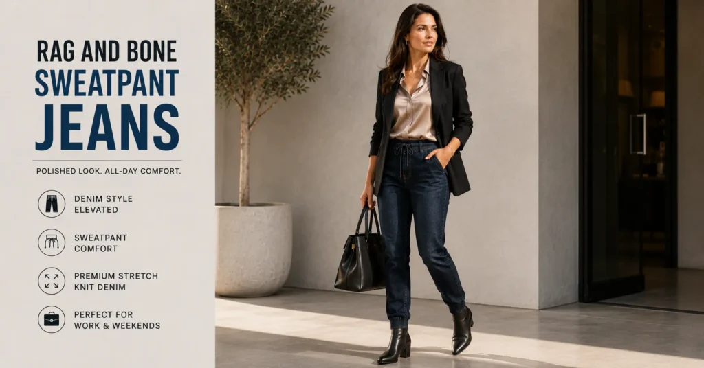 Rag and Bone Sweatpant Jeans: The Genius Hybrid That Redefines Everyday Denim 8 Rag and Bone Sweatpant Jeans styled in an elevated smart casual outfit for women