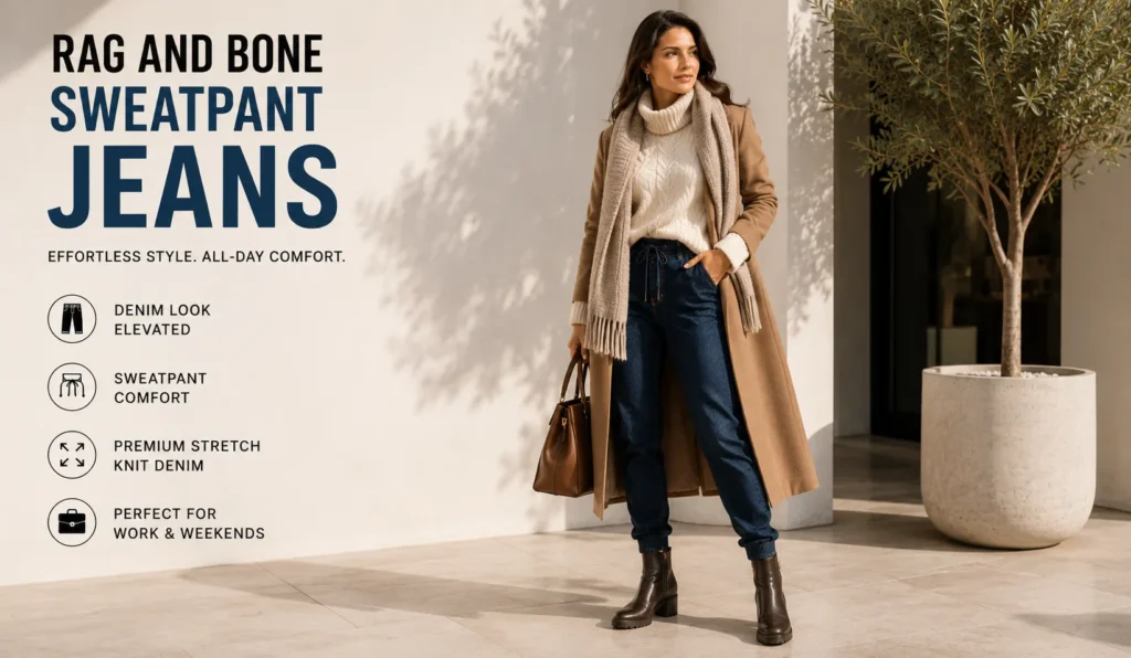 Rag and Bone Sweatpant Jeans: The Genius Hybrid That Redefines Everyday Denim 9 Rag and Bone Sweatpant Jeans styled with cozy layered winter fashion for women