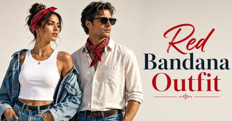 Red Bandana Outfit featuring stylish headband and neck scarf ideas for effortless everyday fashion