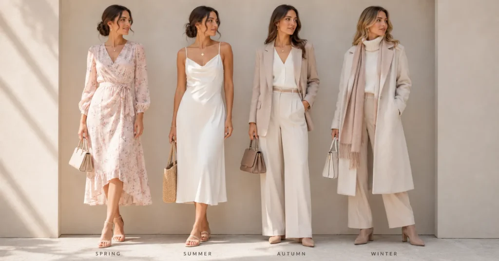 Libra Venus Outfits: How to Dress for Balance, Harmony, and Effortless Elegance 10 Seasonal Libra Venus Outfits for spring, summer, autumn, and winter.