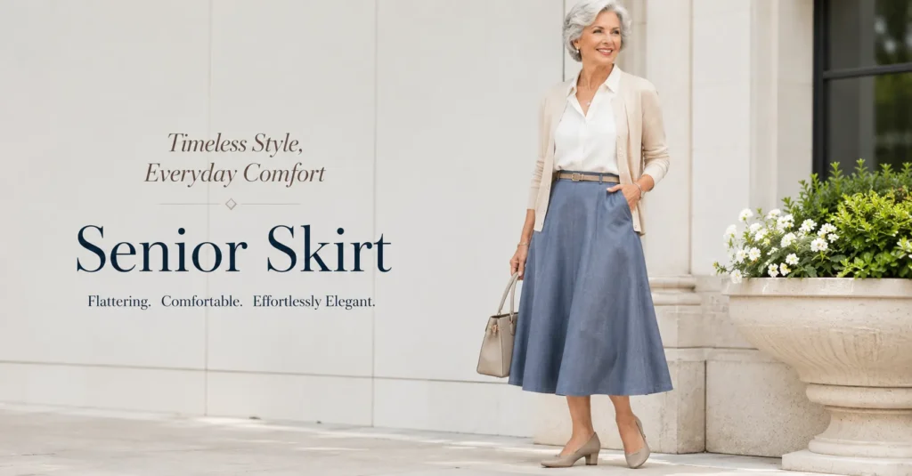 Senior Skirt A-line design featuring timeless flattering style for older women