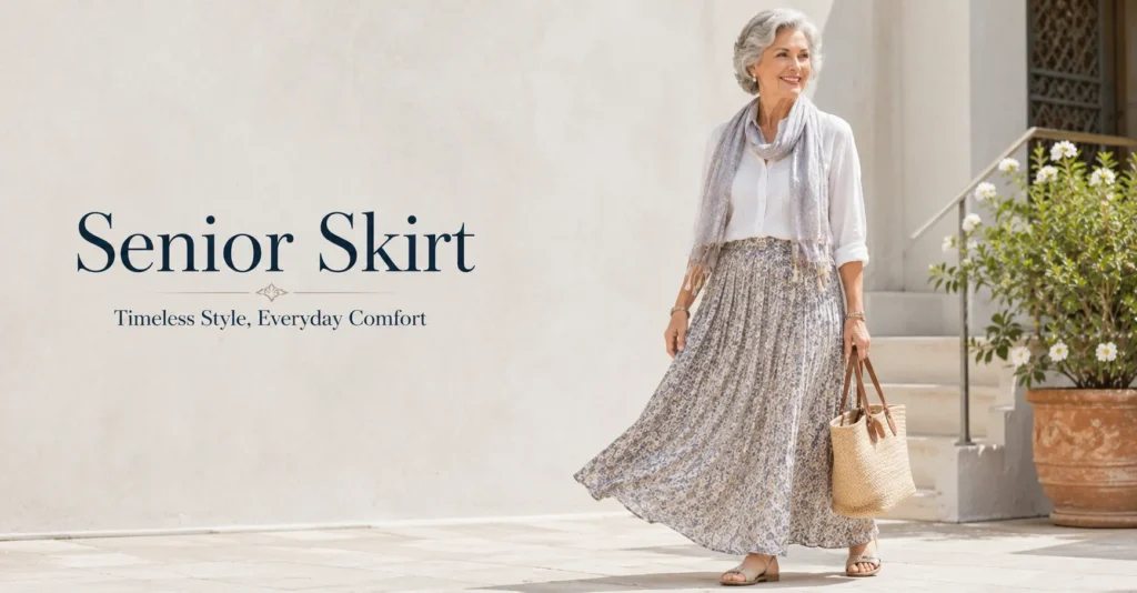 Senior Skirt maxi style providing comfortable elegant fashion for mature women