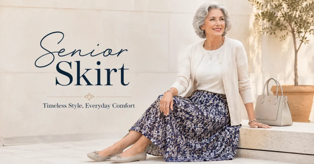 Senior Skirt midi style offering elegant everyday comfort for mature women