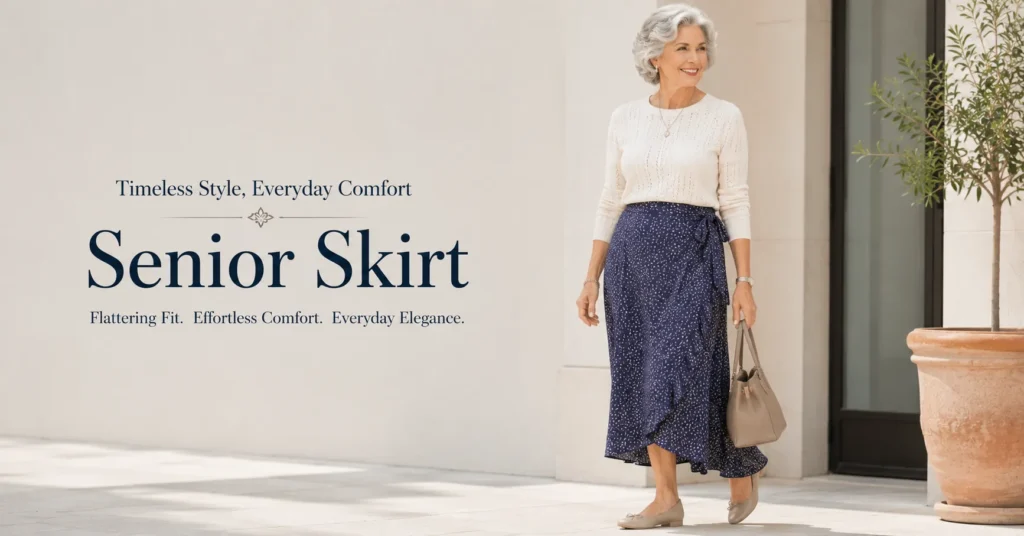 Senior Skirt wrap style featuring adjustable comfort and timeless elegance