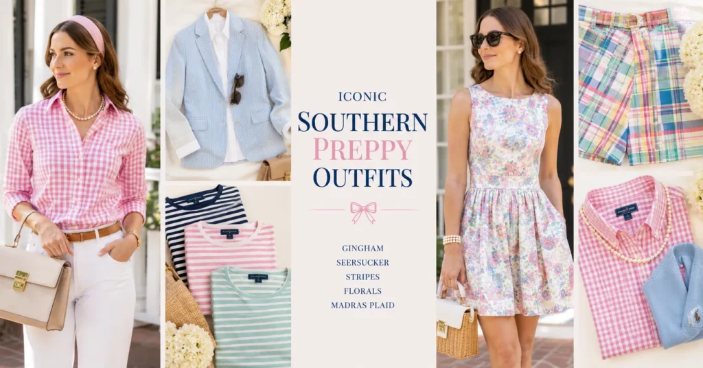 The Ultimate Southern Preppy Outfits Guide: Timeless Style for Every Season 5 Southern Preppy Outfits featuring iconic gingham seersucker floral and plaid patterns